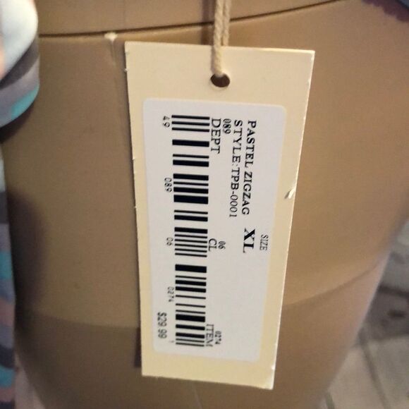 Tori Praver Seafoam Pastel Zigzag Bikini Bottoms New With Tags XL - Picture 5 of 9